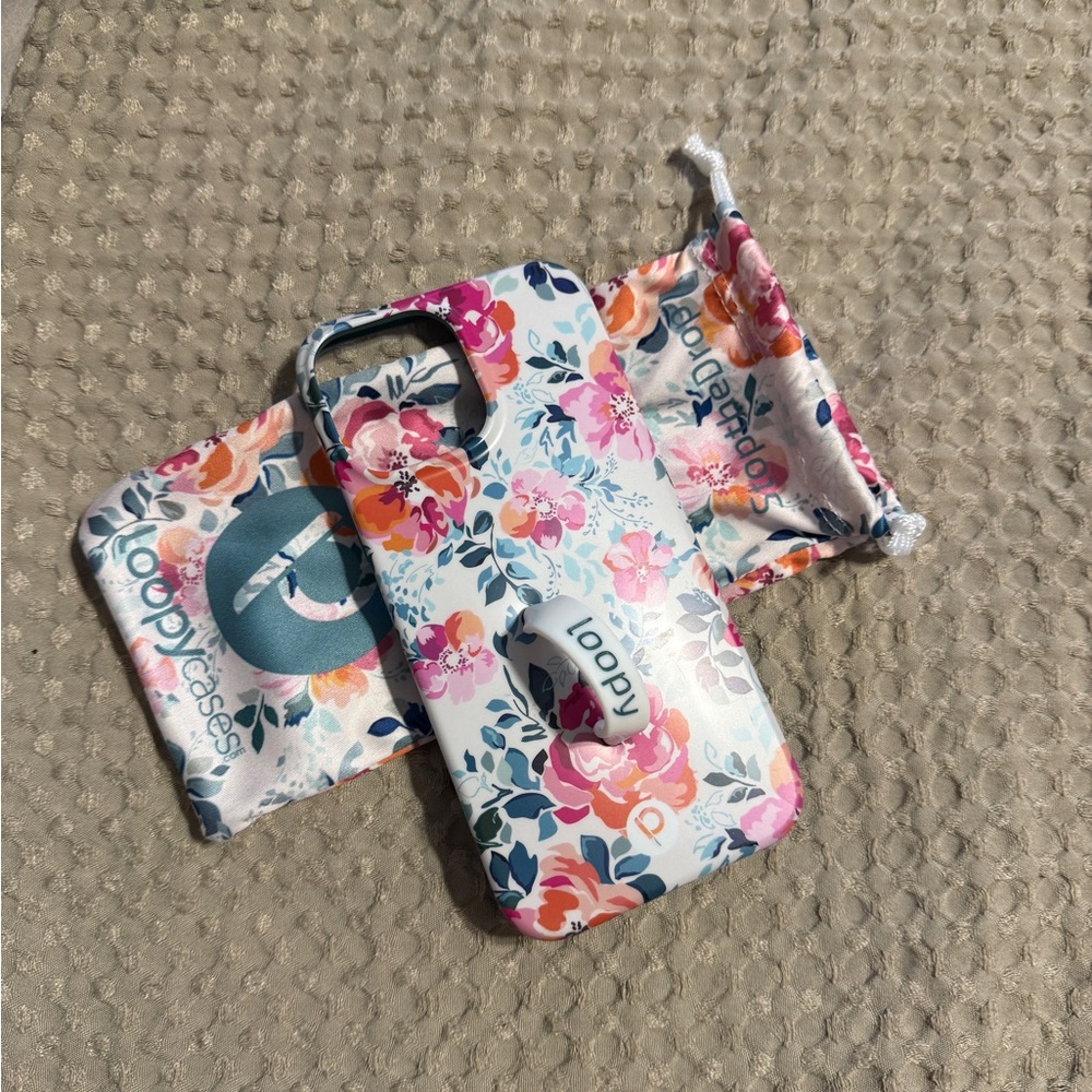 Loopy Case Floral Design Phone Case - Pink and Blue